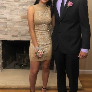 Sequined high neck dress